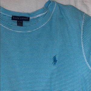 blue & white striped ralph lauren shirt
